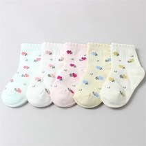 주크 V아이리스 중목 5켤레 유아양말 아기양말 신생아양말 유아동 남아양말 여아양말 양말세트