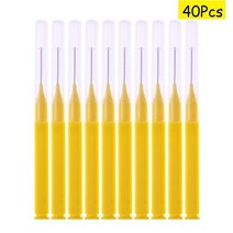 치면착색제 교정용왁스 치과용 고리 유아 아기치실 40-8pcs 치실 구강 위생 치실 부드러운 플라스틱 치간 브러시 이쑤시개 건강한 치아 청소 구강 관리, 40개 노란색