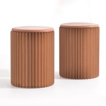 종이의자 인테리어 환경보호 크라프트 골판지 이색, 쿠션스툴(지름 30cm 높이 28cm), 1개
