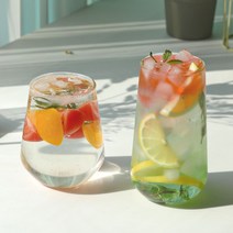 항아리 플 내열 유리잔 4종 칵테일잔 홈 카페 용품 업소용유리컵 특이한유리컵, 한나 이든 커브025_내열유리잔 420ml, 한나 본상품선택