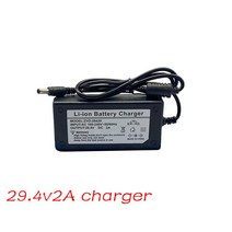 7S2P 24v 58ah 18650 리튬 배터리 팩 29.4v 58000mah 전기 자전거 스쿠터 휠체어 밸런스 자동차 2A 충전기, [01] 29.4V 2A charger