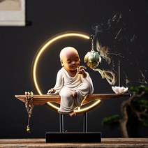 LED 관세음보살 불교 장식품 도자기 부처상 천수관음 공예 불교굿즈, F