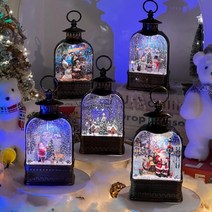 투명 직사각 랜턴 LED 워터볼 크리스마스 오르골 자동눈날림 빈티지 무드등 뮤직박스 선물, 눈사람(20109B)