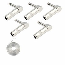 0.6cm(1/4인치) 오디오 플러그 6.35mm 플러그 TS 수 0.6cm(1/4인치) 납땜 타입 모노 플러그 스트레이트 디자인 커넥터 DJ 믹서 스피커 기타 케이블 포노 패치, Right Angle TS