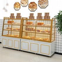 원목 화이트 카페 쇼케이스 베이커리 냉장 업소용 인테리어 호텔 마카롱 빵 케익 유리 진열대 쿠키, 화이트골드1.5길이x0.55너비x1.6미터높이