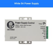Obo 손 12vdc 액세스 제어 전원 공급 장치 스위치 3a5a 시간 지연 조절 가능 ac90v-260v 입력 nonc 출력 2 전기 잠금, K80 5A 흰색