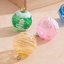 투명무늬볼60Ø(6개입) 트리 볼 오너먼트 장식 TRBALC, 핑크