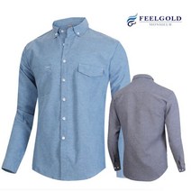 필골드 DB911 솔리드 면혼방 버튼 다운 셔츠R