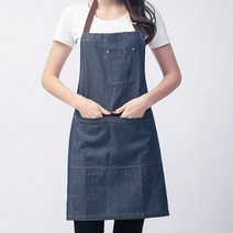 공방 데님 목걸이형 앞치마 2종 어린이집 화실 작업용, 데님 목걸이형 앞치마(네이비)