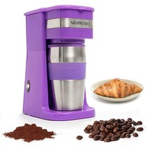 Mixpresso 얼티밋 2-in-1 싱글 컵 커피 메이커 커 414ml(14온스) 여행용 머그 우유 찻잔 커피잔 콤보 휴대용 경량 개인용 드립 브루어 텀블러 물병 자동 꺼짐 기능, LeavanderMixpresso