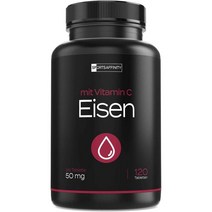 독일직구 아세롤라 체리에서 추출한 네츄럴 비타민 C가 함유 철분 정제 캡슐 10mg 철분 비글리신산염 독일제 비건, 수량, 상세참조