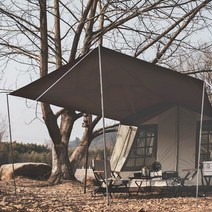 그늘막 비박 거실형 텐트 장박 4인용 거실 리빙쉘 투룸 쉘터 5-6인용 돔쉘터, 세트 3x3.8m 천막 3개 장대 포함
