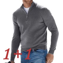 1+1남성 기모셔츠 패션 긴팔 카라티 겨울 기모셔츠