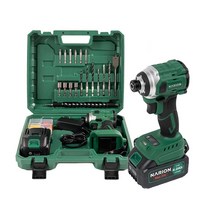 나리온 21V 충전 전동 임팩 임팩트 드릴 드라이버, 배터리 2개 세트