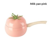 법랑냄비 밀크팬 인덕션 소스 과일 토마토 모양 프라이팬 요리 냄비 냄비 인덕션 쿠커 알루미늄 조리기구 붙지 않는 홈 주방 용품, 16cm 핑크 우유 팬