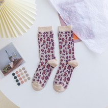 미디 양말89#더블 침 여성 미들 삭스 레퍼드체크 여자 양말 가을 겨울 뉴타임즈 Z
