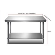 업소용 주방 이동식 간이 보조 선반 스텐 작업대 조리대 양념통 그릇 컵 정리대 식당 바퀴, 50x50x80cm 이중 휠