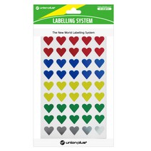 유니온플러스 unionplus 하트스티커(313-7/혼합) UL-313-7MX 14x13mm(5색혼합) 1개