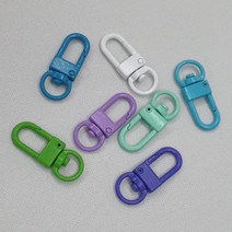 D형 키링 부자재 차키 증사 포카 홀더 포토 카드 열쇠 고리 부자재 믹스컬러 5개 어린이집 가방 유치원 메이커 사진 재료 연결 차 네임택 만들기 회전