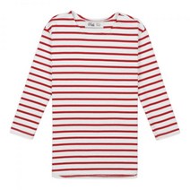 DRIFE 3 4 BORDER TEE ECRU RED