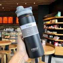 Tyeso 575ml 스테인레스 스틸 진공 절연 물병 금속 보온병 휴대용 주전자, 05 530ML black