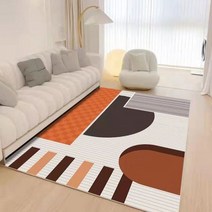 여름카페트 면카페트 여름 거실 러그 북유럽풍 대형 카펫 커피 테이블 담요 라이트 럭셔리 룸 바닥 매트 침실 장식 포드, 160x230cm, 3