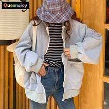 퀸앤조이 소매 미니 포켓 후디 집업 후드티***판매자 퀸앤조이***