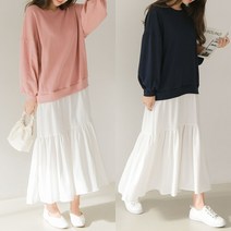제시카79러브 프릴원피스 배색캉캉원피스 맨투맨 프릴원피스 프릴 롱원피스
