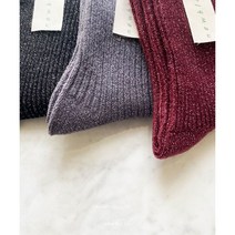 무봉제 글리터펄 빤짝이 골지 여성장목양말 3color 겨울 니트 따뜻한