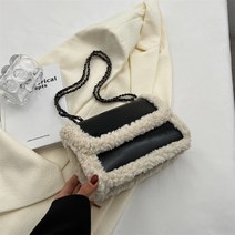 독특한 퍼 트리밍 백 폭발 휘뚜루마뚜루 체인 메신저 백