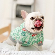 프렌치불독옷 달러프린트 퍼그 가을 반려견 겨울 강아지옷 중형견옷, 아이보리 브레드