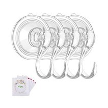 할로윈장식품 할로윈꾸미기 VISV 화환 걸이 물티슈 대형 클리어 헤비 흡입 컵 후크 22LB 착탈식 강력창 유리문 할로윈 크리스마스 장식용 홀더 2Pcs, L- 4 PCS