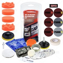 헤드라이트 복원제 자동차 키트 연마 패드 조명 광택제 황변 및 스크래치 제거 광택기용 자동 디테일링 청소, 6.Package 6