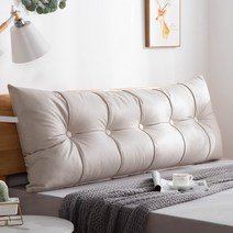 등받이 쿠션 쇼파 침대 헤드 롱 베개 벽가드 인조가죽, 화이트_180x20x55cm