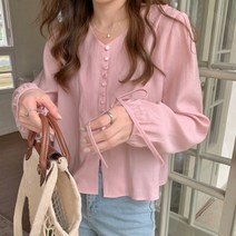 쏭포유 세련된 브이넥 캐주얼블라우스 3color