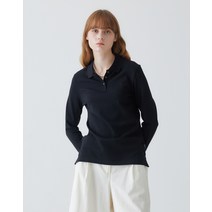 22FW 블랙 면 혼방 긴팔 카라 티셔츠 HSTS2DC71BK