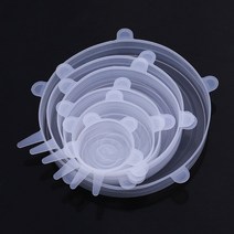 승마기 승마기계 승마의자 식품 실리콘 커버 캡 조리기구 그릇용 만능 뚜껑 재사용 가능한 스트레치 주, 01 Round transparent_01 6Pcs