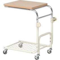 일본직발송 6. 불이무역(Fujiboeki) 후지무역 침대 테이블 높이 60.5~73cm 화이트 높이 바퀴 부착 88856, 폭 42 cm_One Color, One Color