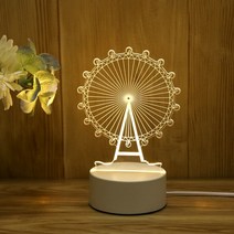 아크릴무드등 만들기 발렌타인 데이 선물 3d 사랑 led 야간 조명 로맨틱 웨딩 장식 베이비 샤워 홈 장식 night light 신부 들러리 선물, 관람차