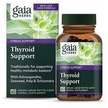 Gaia Herbs Thyroid Support STRESS SUPPORT 가이아 허브 티로이드 갑상선 서포트 비건 60정