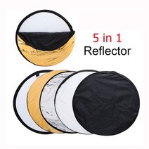 [디지털게임] 5in1 반사판 reflector 반사판 카메라 사진 촬영 조명 [W25A9D4], 60Cm