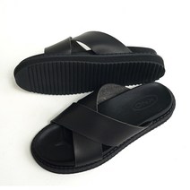 키노이 엑스선 4cm 키높이 가죽 슬리퍼 발편한 사무실 학교 실내화