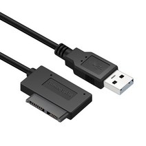 cd롬 리더기 씨디룸 DVD 플레이어 ODD usb 2.0 어댑터 변환기 케이블 미니 sata ii 컴퓨터 케이블 커넥터 노트북 cddvd rom 드라이브 13 핀 222, 0.35m, 검은색
