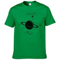 토성관측 천체 망원경우주 비행사 탐험 토성 티셔츠 남성 여름 반팔 패션 코튼 쿨 탑 브랜드 의류 226, 11 green_02 S