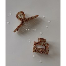 오묘한 민트 브라운 마블링 헤어 집게핀 아크릴 빅사이즈 클립 미니 반묶음 올림머리 헤어핀
