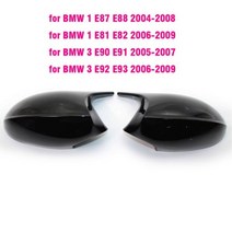 교체 용 사이드 미러 커버 BMW E90 E91 E92 E93 E81 E87 E82 E88 3 1 시리즈 M 액세서리 탄소 섬유 광택, 블랙