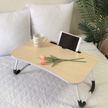 톰박스 침대 좌식 책상 베드 트레이 노트북 접이식 테이블 배드 차박 고등학생, 기본형, 브라운우드