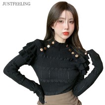 JUSTFEELING 패션 무지 이너웨어 티셔츠 반폴라 슬림핏 데이트룩 출근룩 니트 상의