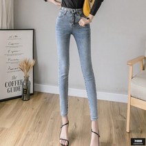 가바바 여성 청바지 가운데 끈과 딱붙는 라인을 살린 스키니 여름 데님바지 G47405
