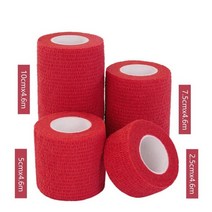무릎보호대 운동선수보호대 1pc 방수 의료 치료 자기 접착 붕대 근육 테이프 손가락 관절 랩 응급 처치 키트 애완 동물 탄성 붕대 2.5 10cm, 2.5x4.5m, 1 롤 레드